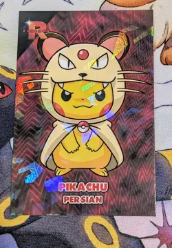 Pikachu Poncho Persian - Cracked Ice Holo - Team Rocket Card Database - Pokemon - Image 1