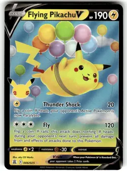Pokemon 25th Celebrations - Flying Pikachu V - 006/025 - Full Art - M/NM - Image 1