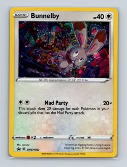 Bunnelby SWSH082 Pokemon Sword & Shield Black Star Promo Cosmos Holo Card NM+ a - Image 1