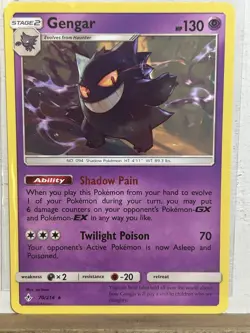 👻👻 Gengar 70/214 Sm-Unbroken Bonds Rare Pokemon Card -LP - Image 1