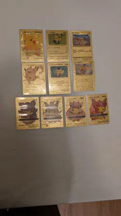 Set of 10 Gold Pikachu Cards - Image 1