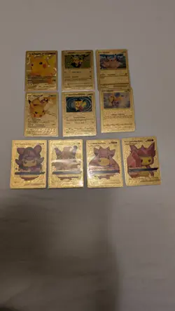 Set of 10 Gold Pikachu Cards - Image 2