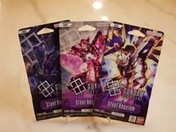 Gundam Card Game - Steel Requiem GD03 - Lot Of 3 Sleeved Boosters FACTORY SEALED - Image 5