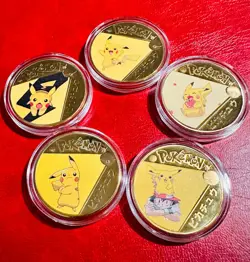 Beautiful Pokemon Pikachu Collectable Commemorative Coins Card (Small Defect) - Image 1