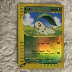 Pokemon Chikorita Expedition Base Set Reverse Holo 104/165 50 HP Card - Image 1