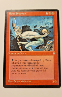 1995 Magic the Gathering MTG Bone Shaman Summom Giant Card 3/3 - Image 1