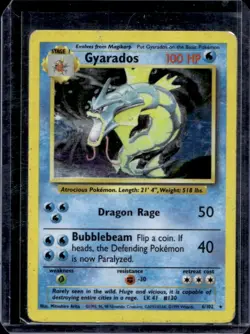 1999 Pokemon Unlimited Gyarados Rare Holo #6/102 - Image 1