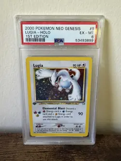 PSA 6 Lugia 1st Edition Holo Neo Genesis #9 2000 Pokemon EX-MT Rare - Image 1