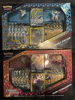 Pokemon Crown Zenith Premium Figure Collection Zamazenta/Zacian, Set of 2 - Image 1