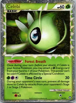 Celebi (Prime) #92/102 Holo Rare Triumphant Pokemon LP/MP - Image 1