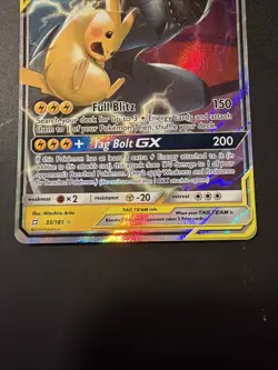 Pokemon Pikachu & Zekrom GX 33/181 SM-Team Up Ultra Rare Holo TAG TEAM GX 240 HP - Image 3