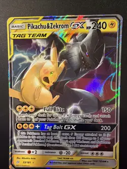 Pokemon Pikachu & Zekrom GX 33/181 SM-Team Up Ultra Rare Holo TAG TEAM GX 240 HP - Image 4