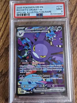 2025 Pokemon DRI En Rocket's Crobat Ex Special Illustration Rare #234 PSA 9 Mint - Image 1