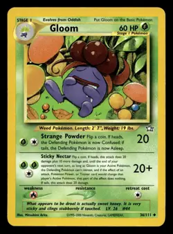 Gloom 36/111 Uncommon Neo Genesis WOTC Pokemon MP - Image 1