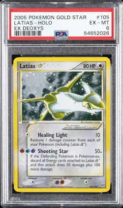 2005 POKEMON EX DEOXYS GOLD STAR #105 LATIAS-HOLO PSA 6 - Image 1
