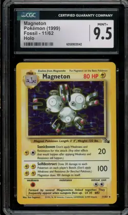 1999 Pokemon Unlimited Fossil Magneton Holo #11 CGC 9.5 Mint+ - Image 1