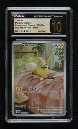 Yamper Illustration Rare Pokemon Mega Evolution Phantasmal Flames PFL CGC 10 - Image 1
