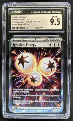 2025 Pokemon Phantasmal Flames Ignition Energy Ultra Rare #124/094 CGC 9.5 - Image 1