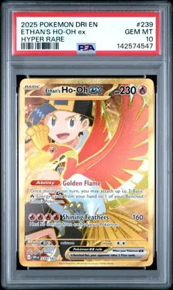 Ethan's Ho-Oh EX 239/182 GOLD Destined Rivals PSA 10 POKEMON TCG - Image 1