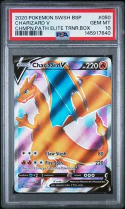 2020 POKEMON SWSH BLACK STAR PROMO #050 CHARIZARD V PSA 10 - Image 1