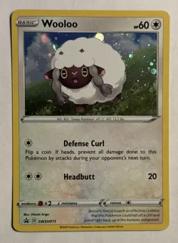 Pokemon TCG Wooloo SWSH011 Black Star Promo Cosmo Holo 2020 Pokemon Ungraded - Image 1