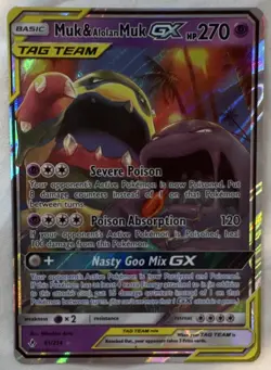 Pokemon TCG Muk & Alolan Muk GX 61/214 Basic HP 270 Holo Sm-Unbroken Bonds Ultr… - Image 1