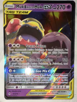Pokemon TCG Muk & Alolan Muk GX 61/214 Basic HP 270 Holo Sm-Unbroken Bonds Ultr… - Image 2