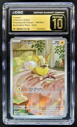 2025 Pokemon Phantasmal Flames Yamper PRISTINE Illustration Rare #099/094 CGC 10 - Image 1