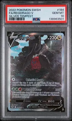 PSA 10 Pokemon SWSH Silver Tempest Regidrago V Alt Art 184 - Image 1