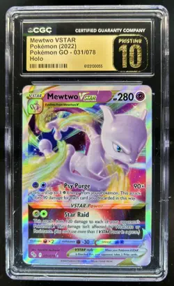 2022 Pokemon SWSH Pokemon GO Mewtwo VST PRISTINE #031/078 CGC 10 - Image 1