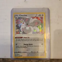 Pokemon TCG Cinccino SWSH009 Sword & Shield Promo Prerelease Holo Stamped - Image 1