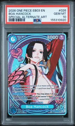 Boa Hancock EB03-026 One Piece Heroines SP Alternate Art 8000 Power PSA 10 - Image 1