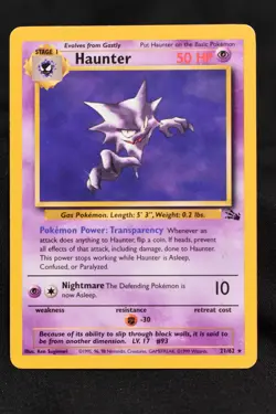 Haunter 21/62 MP Fossil Regular Rare Unlimited Pokemon TCG Card - Image 2