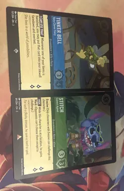 Disney Lorcana Oversized Jumbo Foil Promo Card Pack Fresh NM Stitch & Tinkerbell - Image 1