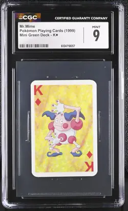 Mr.Mime Pokemon Playing Cards 1999 Mini Green Deck King of Diamonds CGC 9 MINT - Image 1