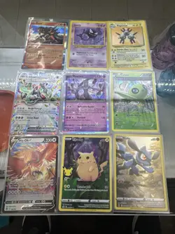 Pokemon TCG 9-Card Lot Mewtwo Celebi XY93 Ho-Oh V Pikachu 5 Riolu Crown Zenith - Image 1