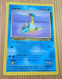 Lapras 25/62 Non Holo Rare Fossil Pokemon Card MP Vintage WOTC - Image 1