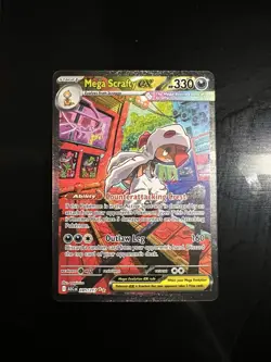 Mega Scrafty EX 285/217 Secret Rare Full Art Holo 330 HP Pokemon Card - Image 1