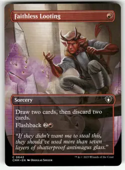 FAITHLESS LOOTING (BORDERLESS) #642 MTG COMMANDER MASTERS COMMON - Image 1