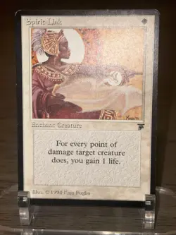 Magic: The Gathering Spirit Link Enchantment White Regular Kaja Foglio 1994 LP - Image 1