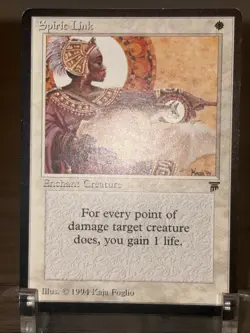 Magic: The Gathering Spirit Link Enchantment White Regular Kaja Foglio 1994 LP - Image 2