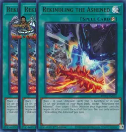 Yugioh! 3x Rekindling the Ashened MP25-EN205 Ultra Rare 1st Ed NM - Image 1
