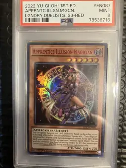 Yugioh Apprentice Illusion Magician Red LDS3-EN087 1st Edition Ultra Psa 9 - Image 1