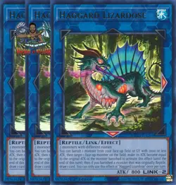 Yugioh! 3x Haggard Lizardose MP25-EN204 Ultra Rare 1st Ed NM - Image 1