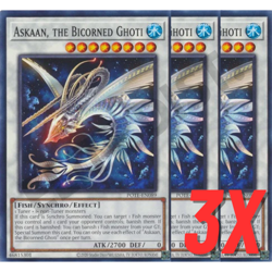 Yugioh Askaan the Bicorned Ghoti (POTE-EN089) (NEAR MINT) (3X) - Image 1
