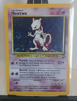 Mewtwo 10/130 Base Set 2 Big SWIRL Holo Rare 2000 WOTC Pokemon Card TCG - NM/LP - Image 1