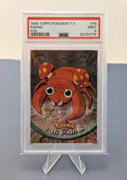 Pokemon Card - Paras #46 - Topps Chrome Foil PSA 9 Blue Label - Image 1