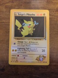 Pokemon TCG 2000 Lt. Surge's Pikachu Gym Heroes 81/132 - Image 1