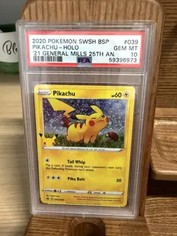 2020 Pokemon Black Star Promo Pikachu-Holo '21 General Mills 25th An. PSA 10 - Image 3