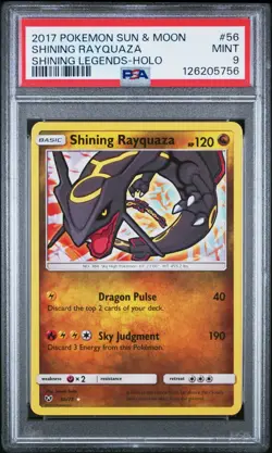 2017 POKEMON SUN & MOON SHINING LEGENDS #56 SHINING RAYQUAZA-HOLO PSA 9 - Image 1